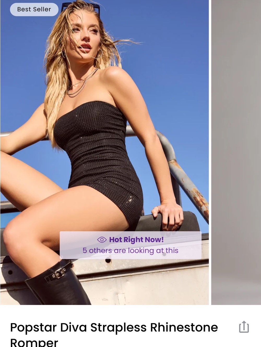 Windsor Black Rhinestone Romper